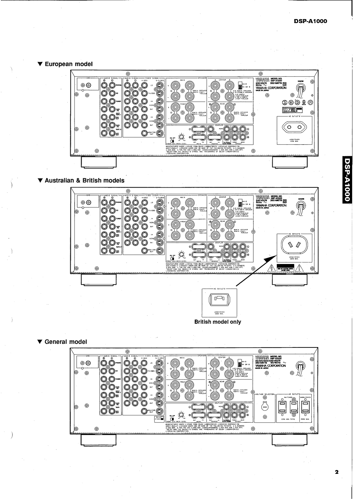 Yamaha DSP-A1000 Amplifier Service Manual (Pages: 51)