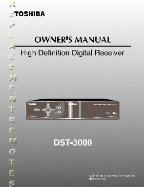 Toshiba DST3000 Satellite Receiver Operating Manual