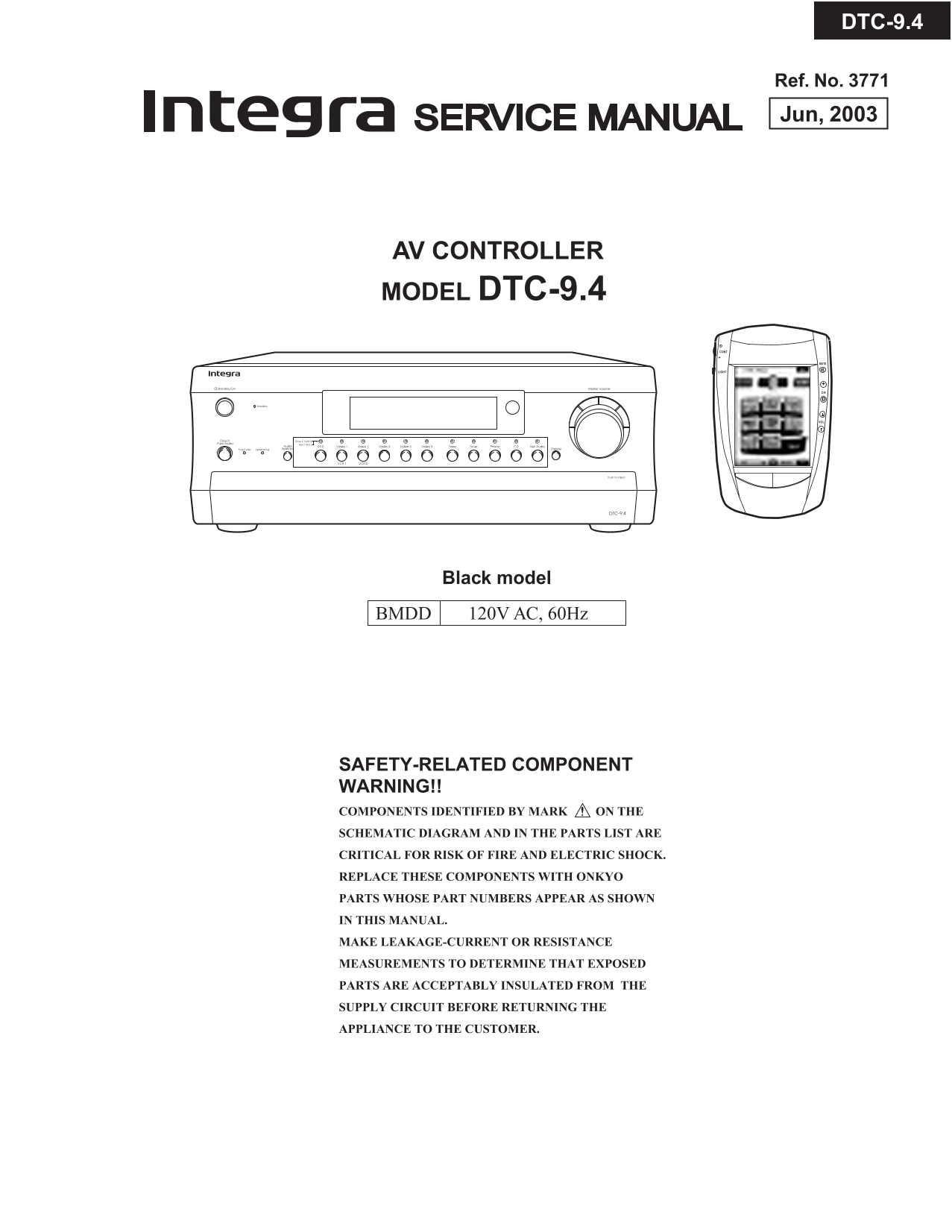 Integra DTC-9.4 AV Receiver Service Manual (Pages: 104)