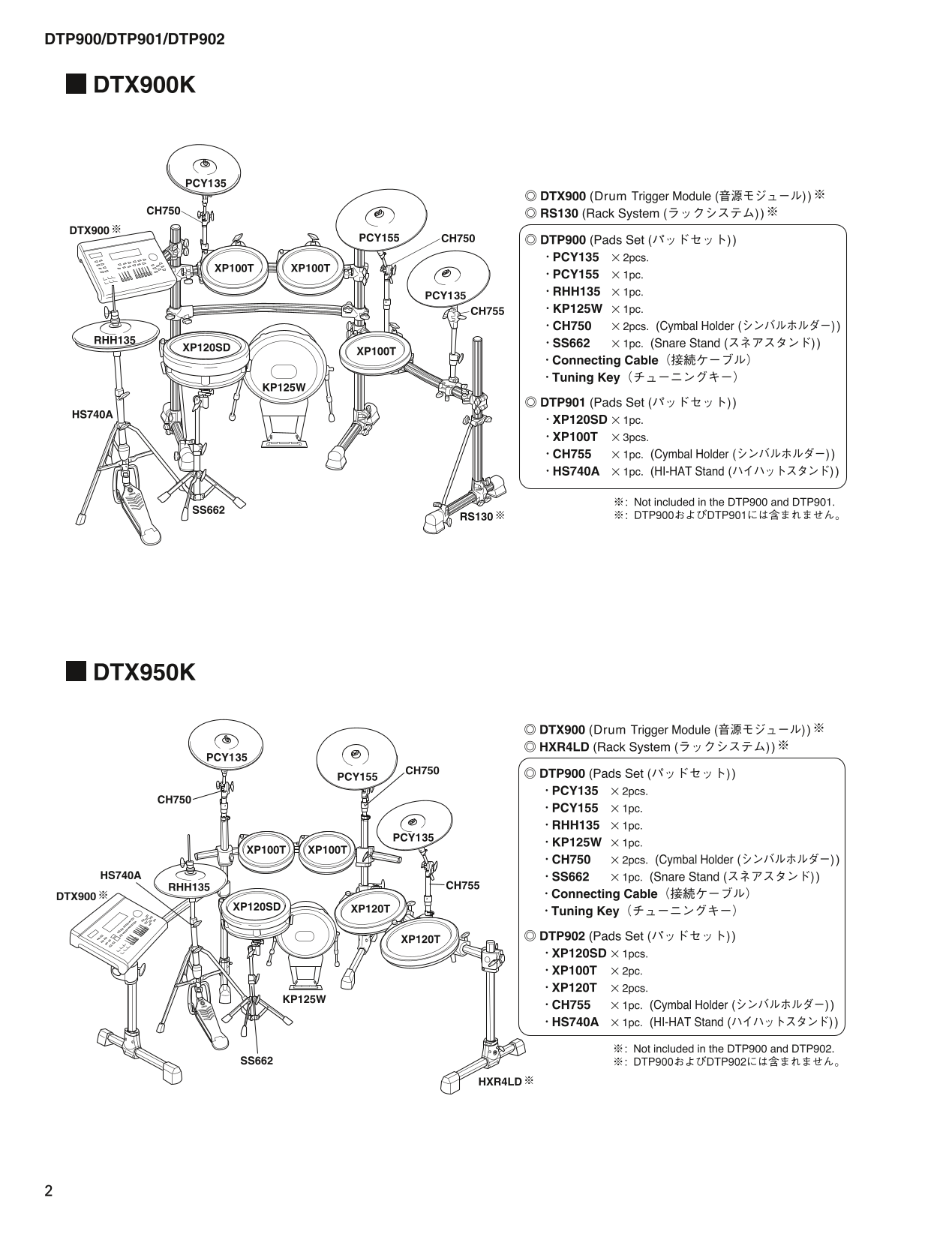 Yamaha DTP900, DTP901 & DTP902 Electronic Drum Set Service Manual (Pages: 91)