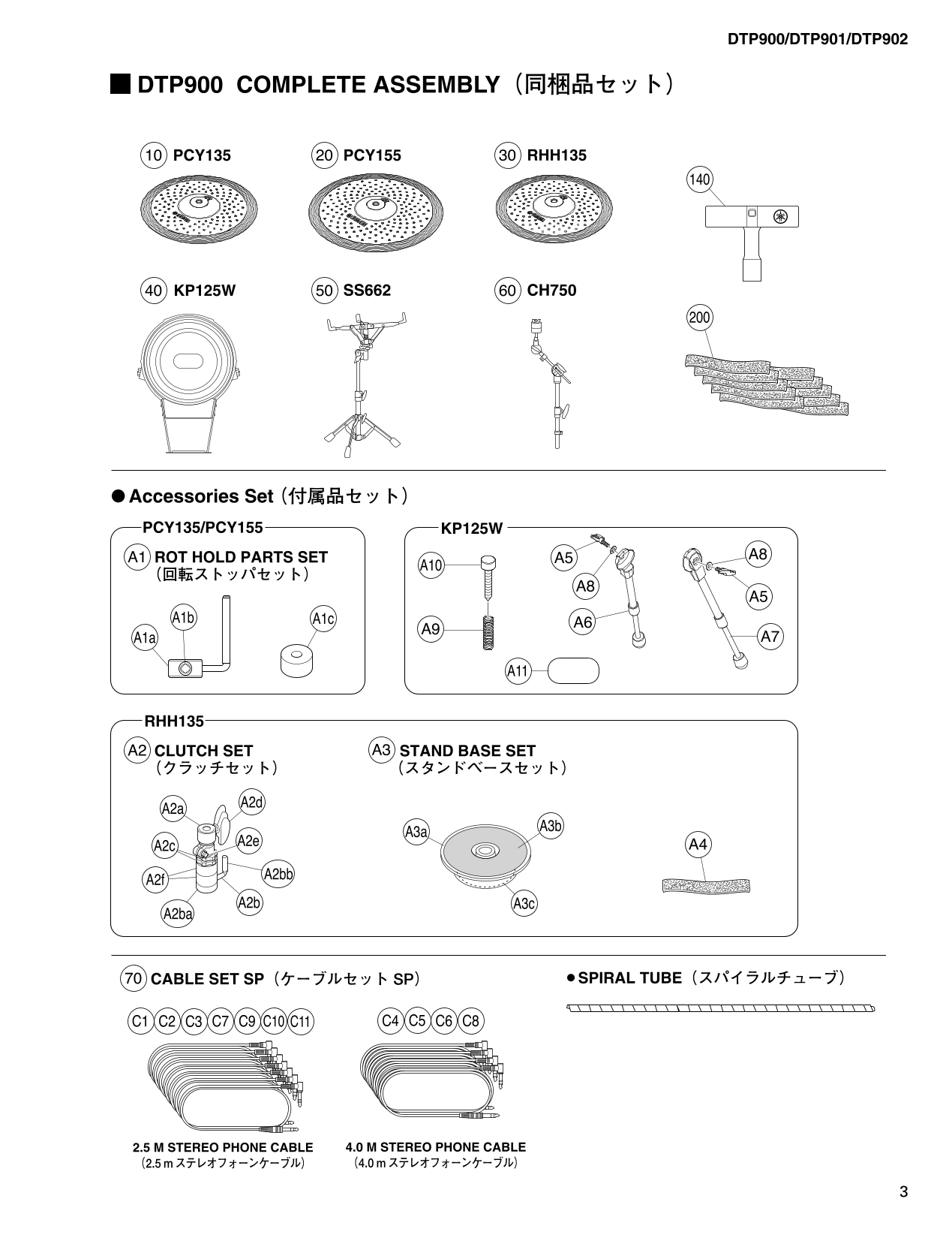 Yamaha DTP900, DTP901 & DTP902 Electronic Drum Set Service Manual (Pages: 91)