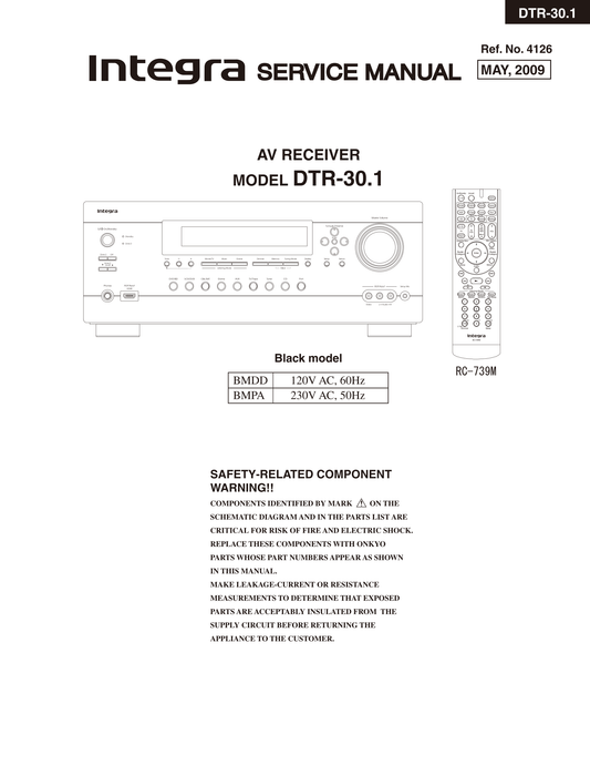 Integra DTR-30.1 AV Receiver Service Manual (Pages: 164)