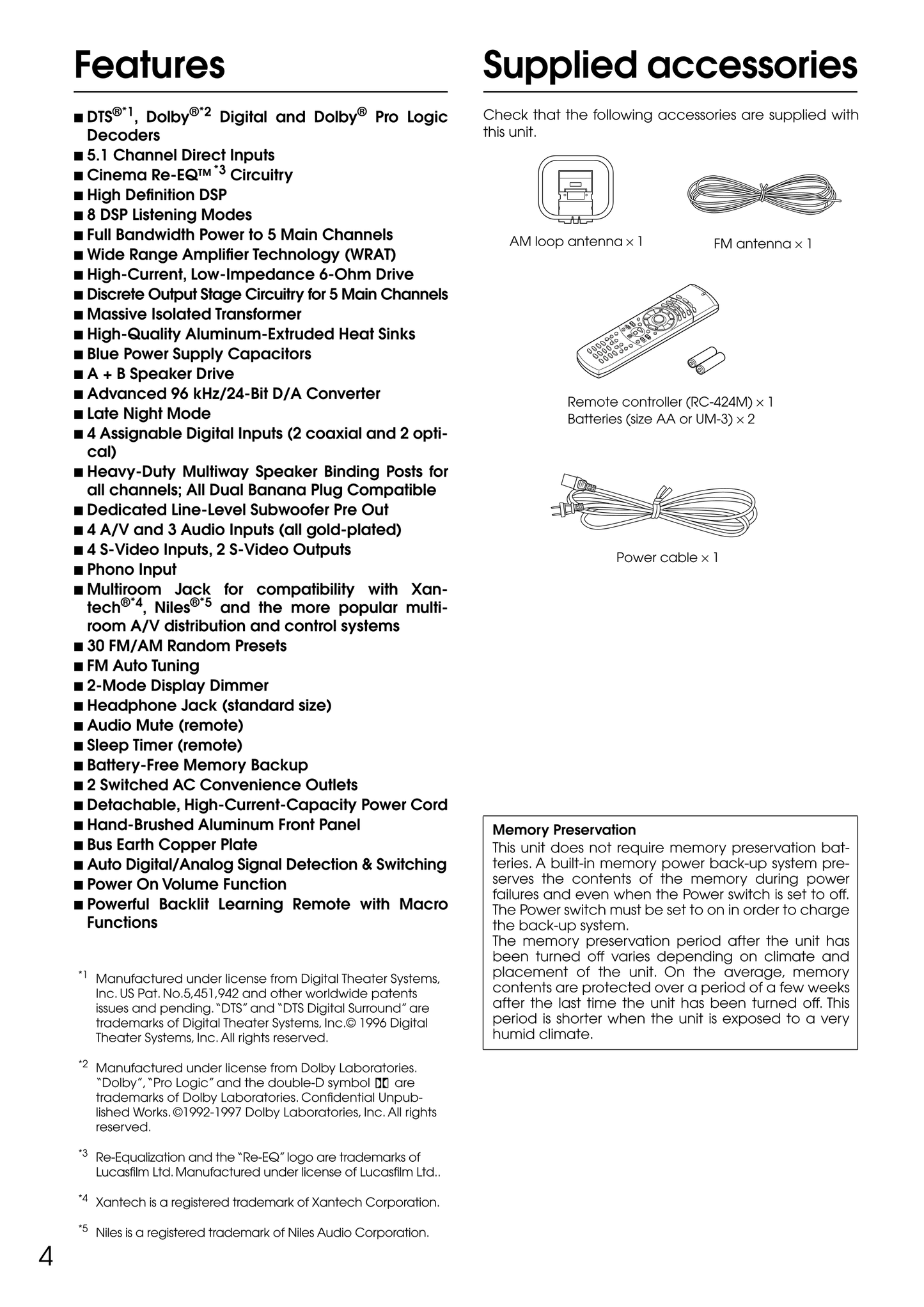 Integra DTR-5.1 AV Receiver Owner's/ User Manual (Pages: 44)