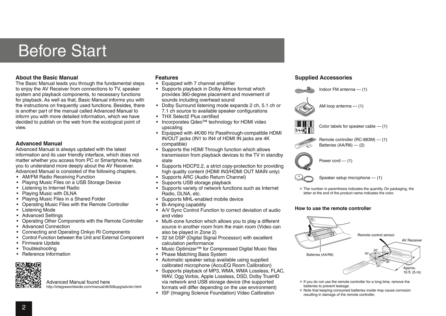 Integra DTR-50.6 AV Receiver Owner's/ User Manual (Pages: 24)