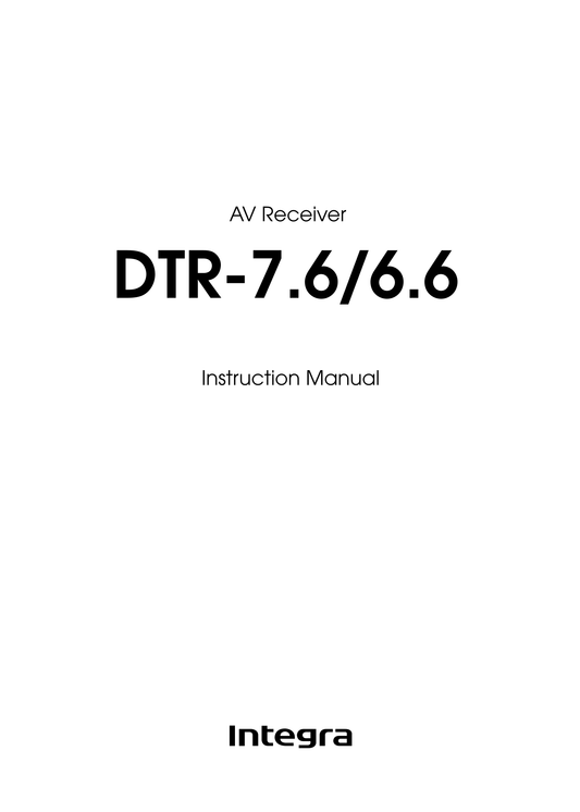 Integra DTR-6.6,DTR-7.6 AV Receiver Owner's/ User Manual (Pages: 96)