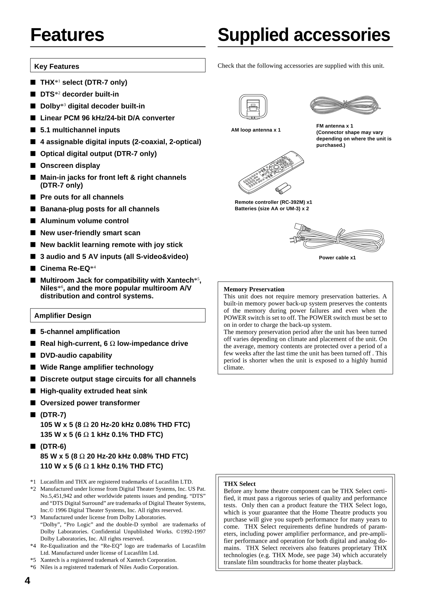 Integra DTR-6,DTR-7 AV Receiver Owner's/ User Manual (Pages: 64)