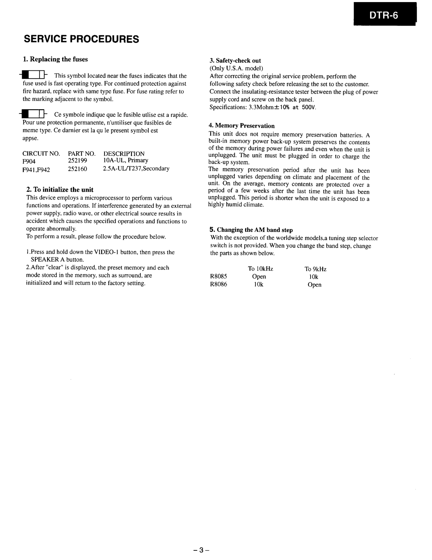 Integra DTR-6 AV Receiver Service Manual (Pages: 27)