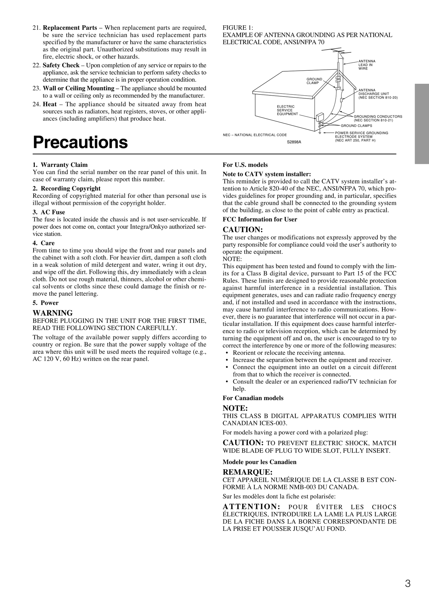 Integra DTR-7.1 AV Receiver Owner's/ User Manual (Pages: 72)