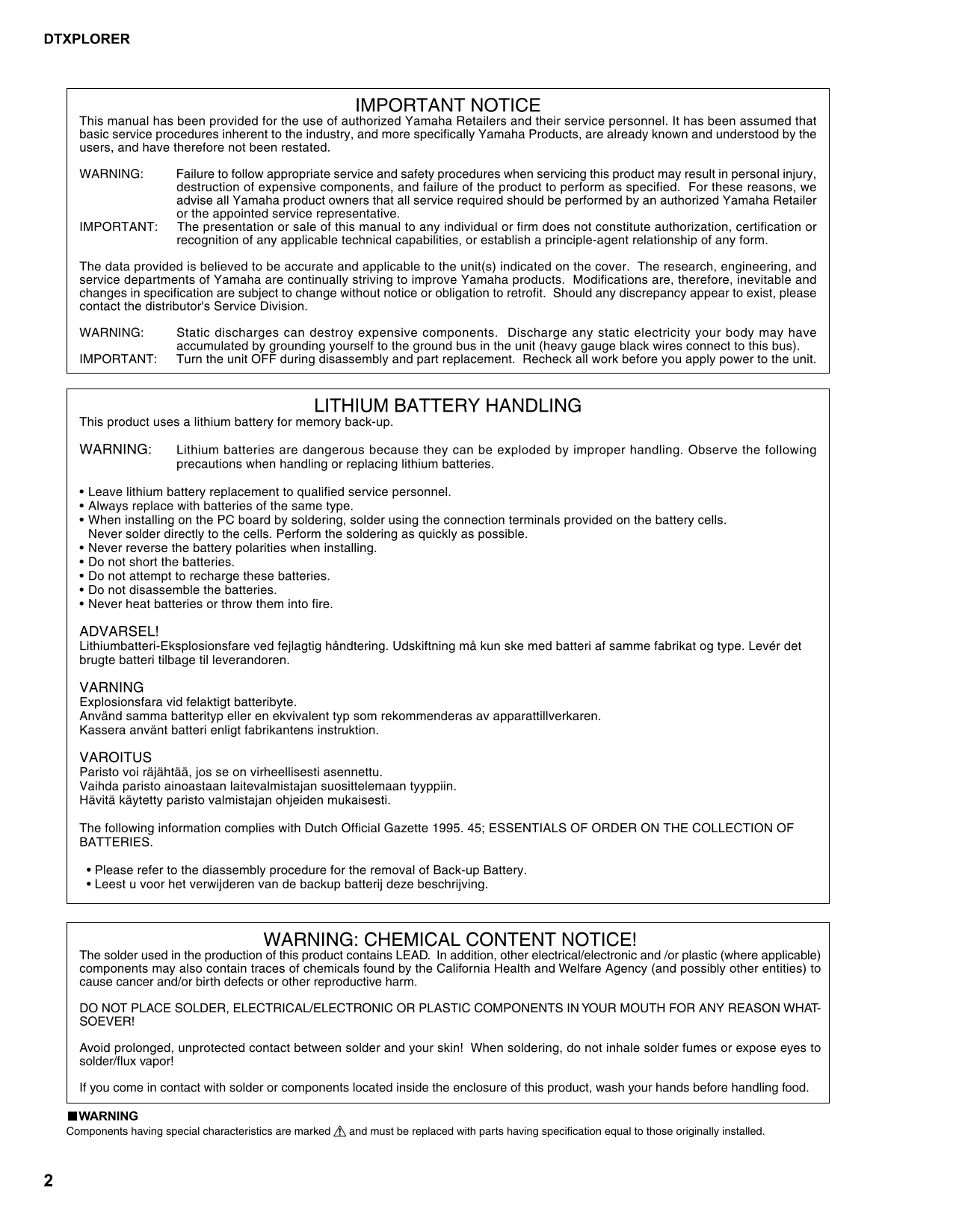 Yamaha DTXPLORER Drum Trigger Module Service Manual (Pages: 38)