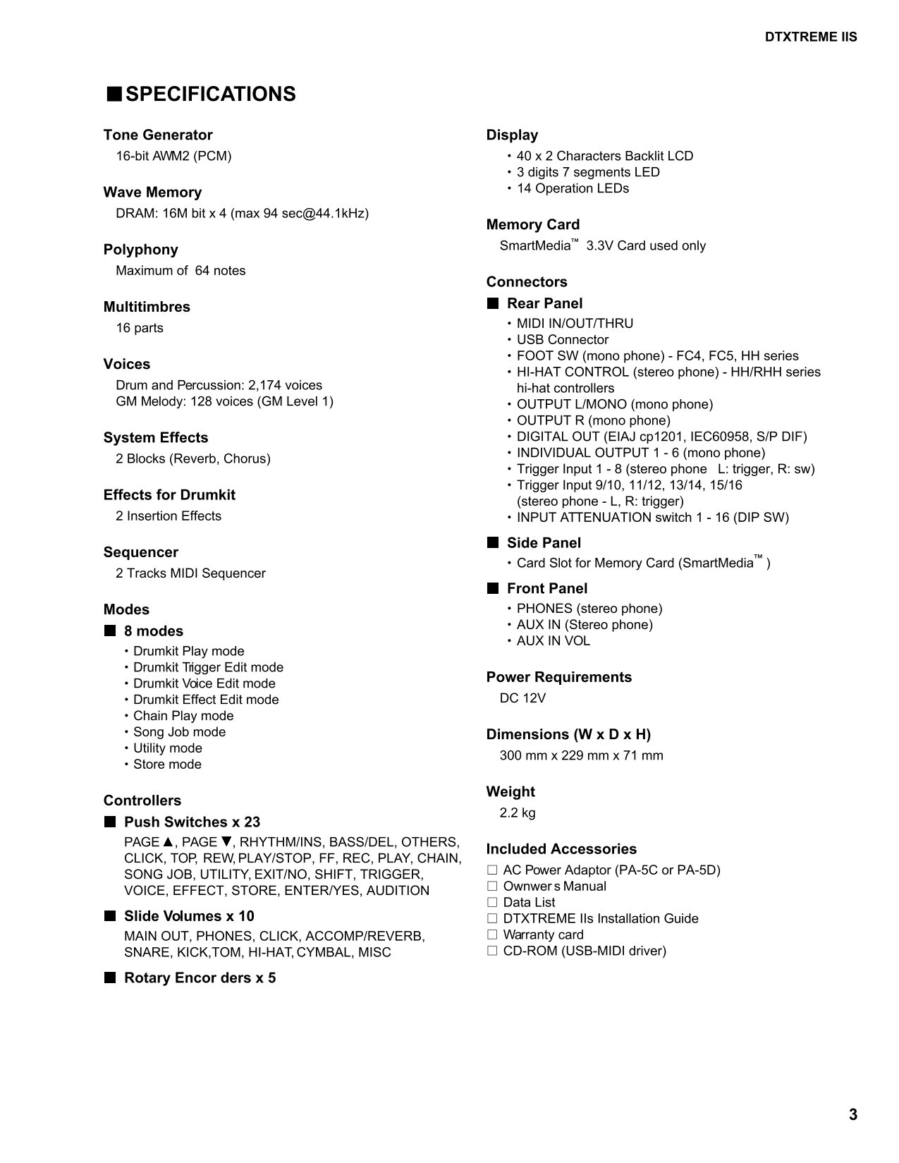 Yamaha DTXT2S & DTXTREME IIS Drum Trigger Module Service Manual (Pages: 95)