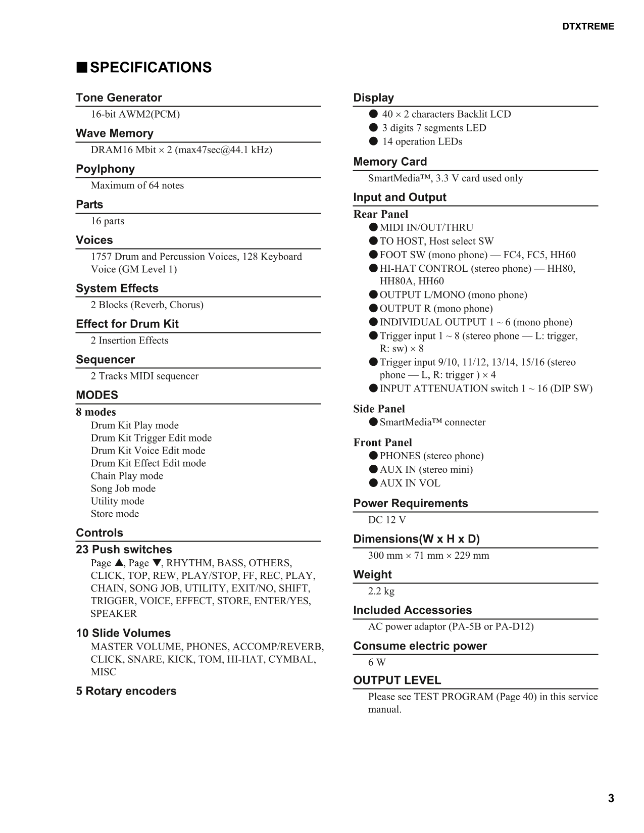 Yamaha DTXTREME Drum Trigger Module Service Manual (Pages: 85)