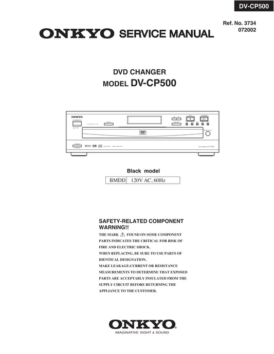 Onkyo DV-CP500 DVD Player/ Changer Service Manual (Pages: 69)