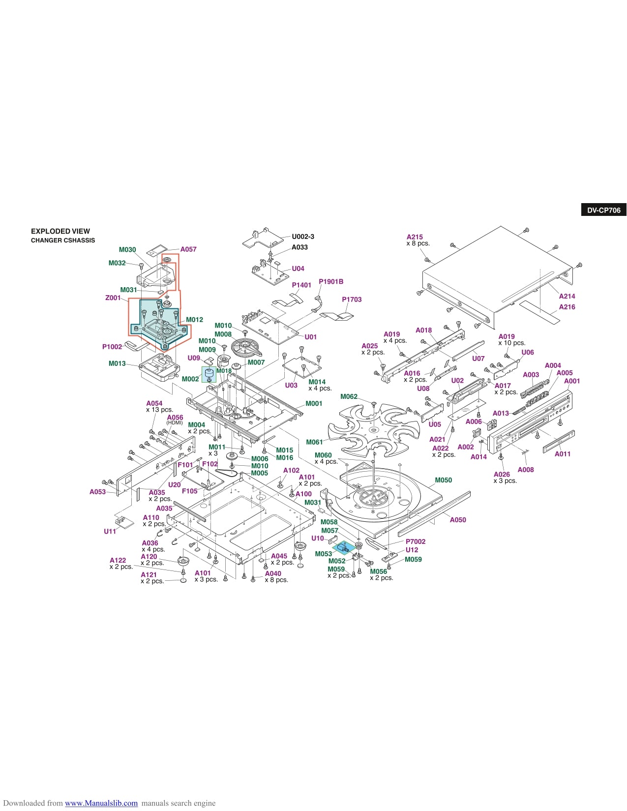 Onkyo DV-CP706 DVD Player/ Changer Service Manual (Pages: 67)