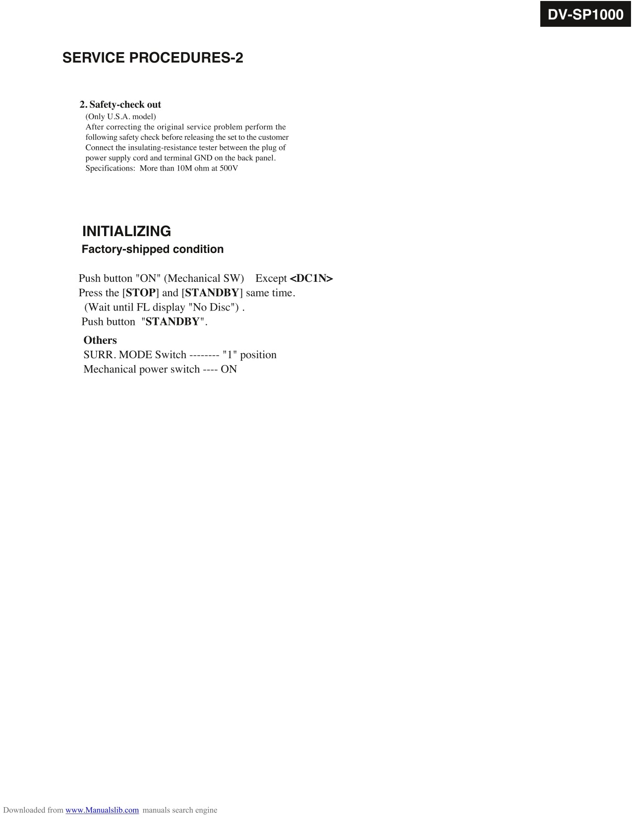 Onkyo DV-SP1000 DVD Player Service Manual (Pages: 134)