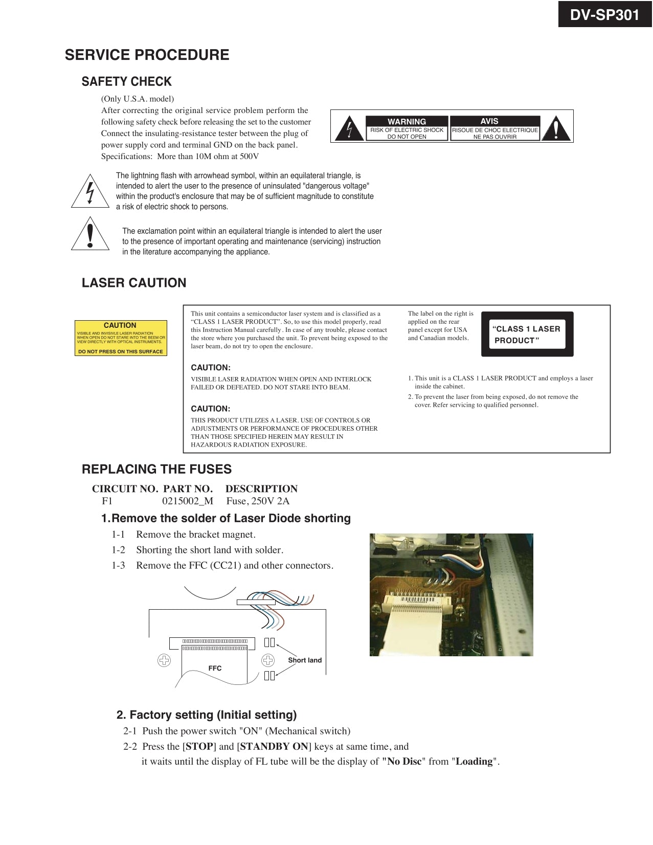 Onkyo DV-SP301 DVD Player Service Manual (Pages: 56)