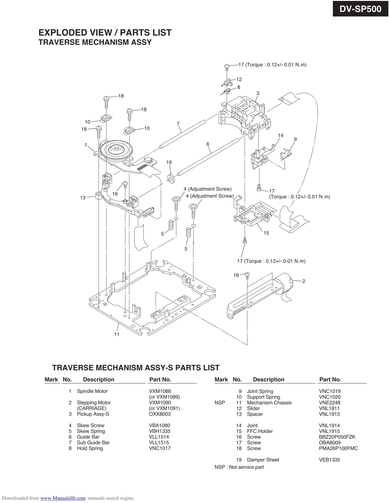 Onkyo DV-SP500 DVD Player Service Manual (Pages: 89)