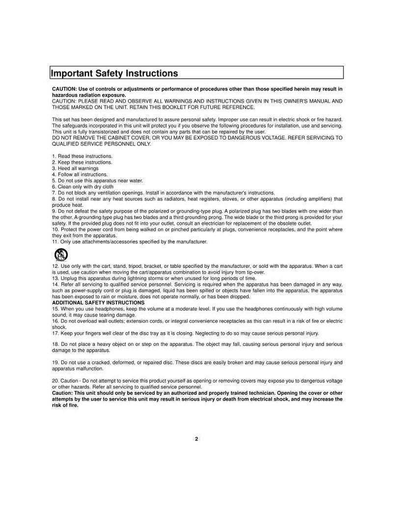 Polaroid DVC2010 DVD/VCR Combo Player Operating Manual