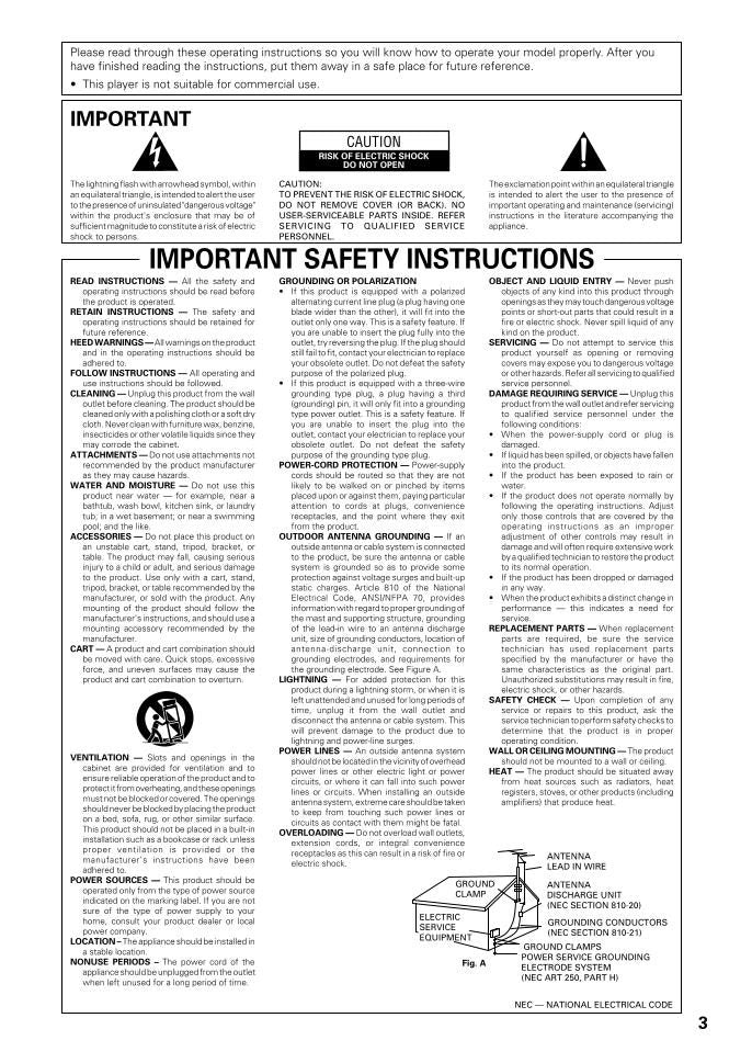 Pioneer DVC603 DVD Player Operating Manual