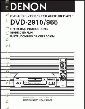 Denon DVD2910BOM DVD Player Operating Manual