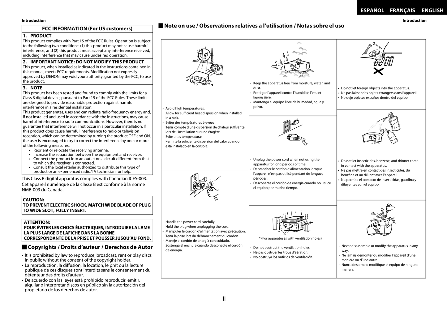 Denon DVD-3800BDCI Blu-Ray/ DVD Player Owner/ User Manual (Pages: 44)