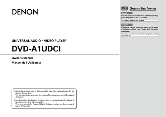 Denon DVD-A1UDCI Blu-Ray/ DVD Player Owner/ User Manual (Pages: 71)