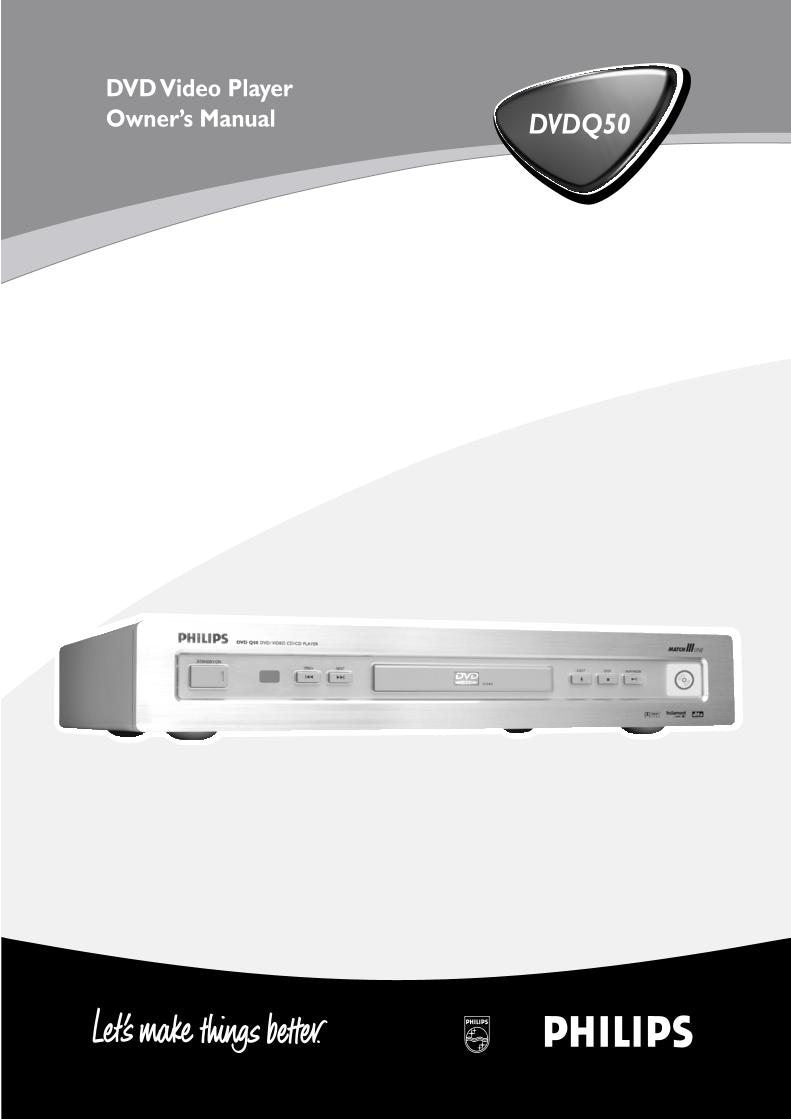 Philips DVDQ50AT DVD Player Operating Manual