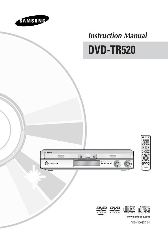 Samsung DVDTR520 DVDTR520/XAA DVD Player Operating Manual