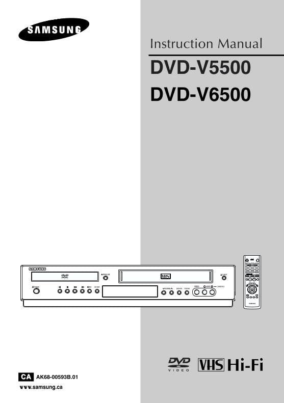 Samsung DVDV5500 DVDV6500 DVD Player Operating Manual