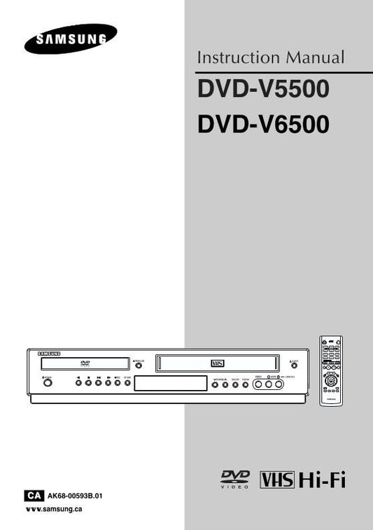 Samsung DVDV5500 DVDV6500 DVD Player Operating Manual