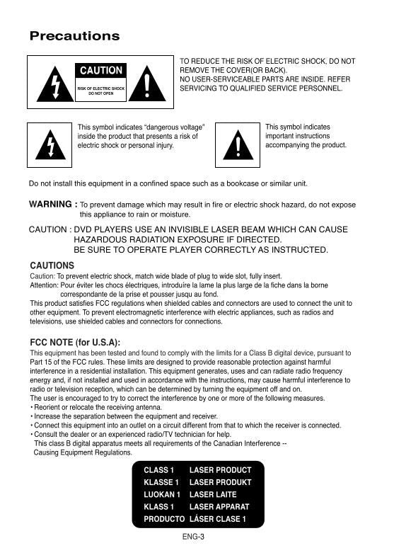 Samsung DVDV5500 DVDV6500 DVD Player Operating Manual