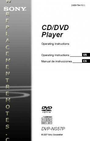 Sony DVPNS57P DVD Player Operating Manual