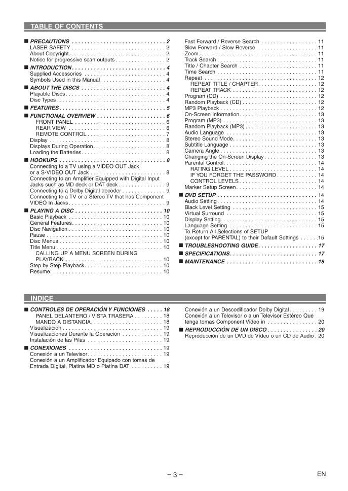 Hitachi DVP543U Consumer Electronics Operating Manual