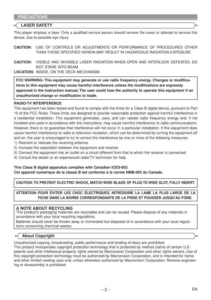 Hitachi DVP735U DVD Player Operating Manual