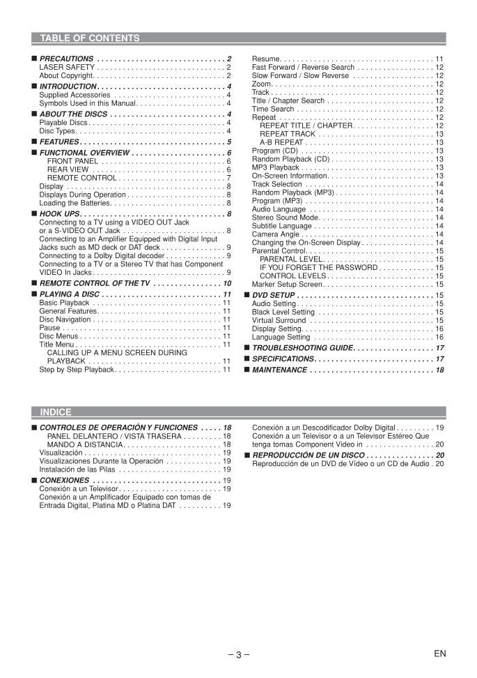 Hitachi DVP735U DVD Player Operating Manual