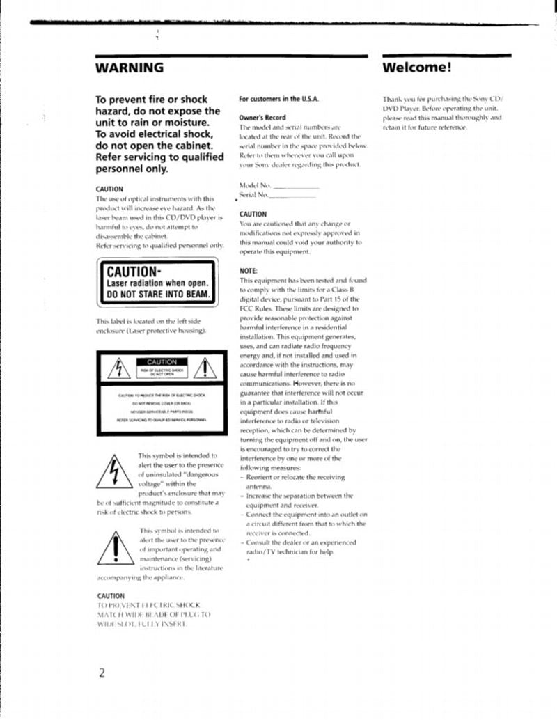 Sony DVPC650D DVD Player Operating Manual