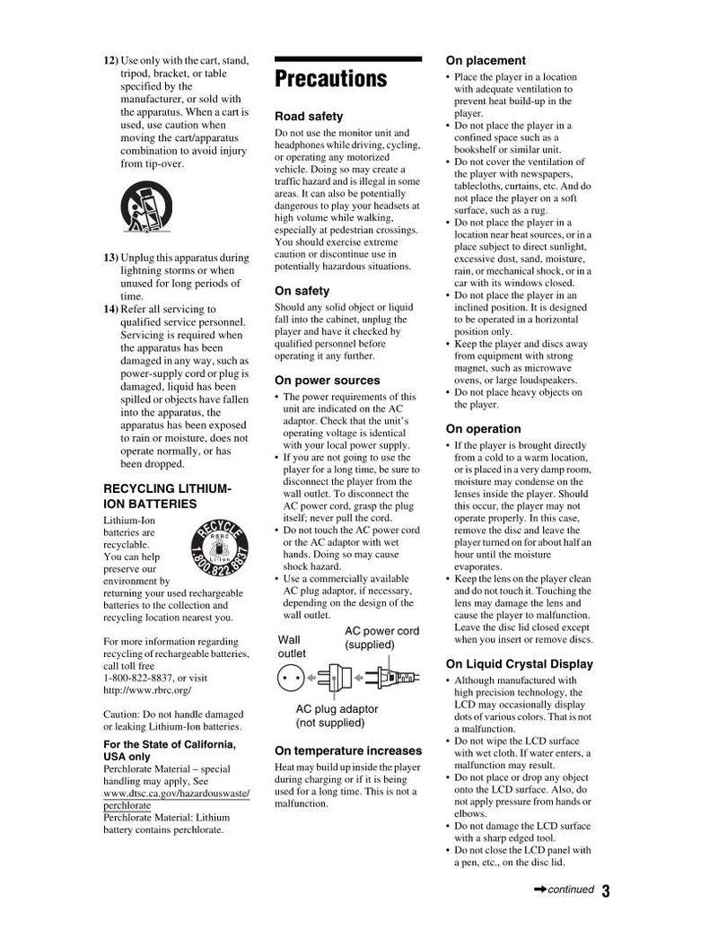 Sony DVPFX820 TV/DVD Combo Operating Manual