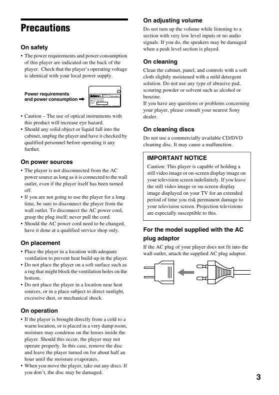 Sony DVPNC600 DVD Player Operating Manual