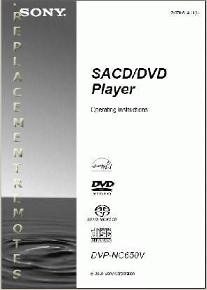 Sony DVPNC650V dvpnc650vs DVD Player Operating Manual