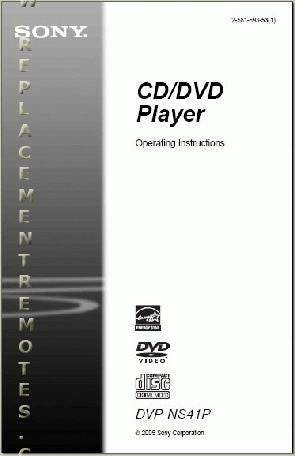 Sony DVPNS41P DVD Player Operating Manual