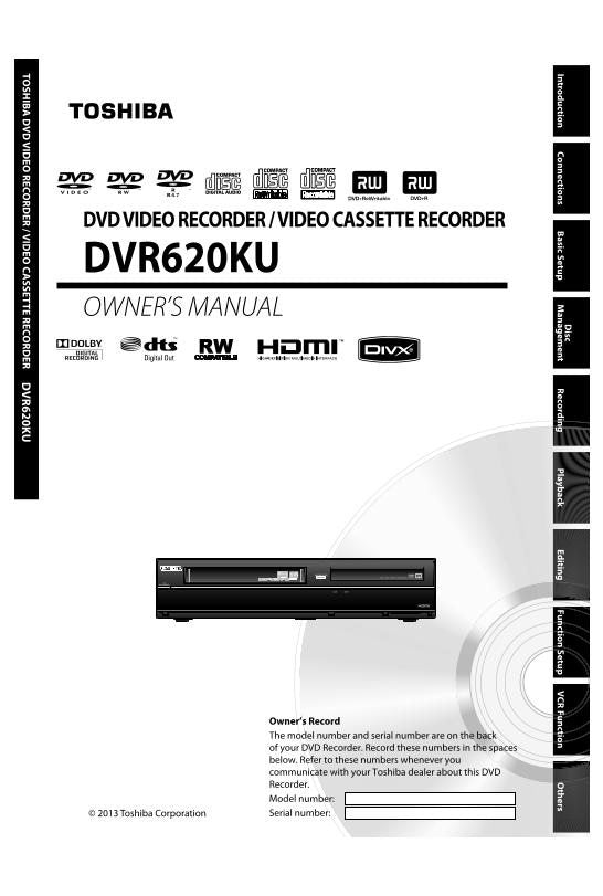 Toshiba DVR620KU DVD Recorder (DVDR) Operating Manual