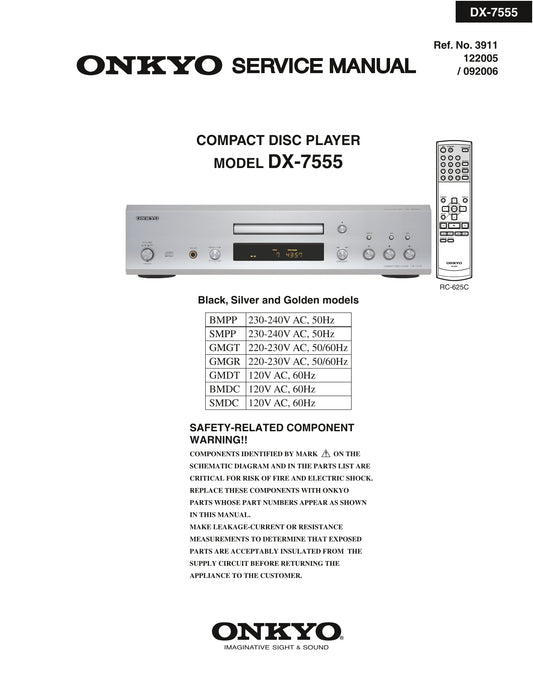 Onkyo DX-7555 CD Player Service Manual (Pages: 31)