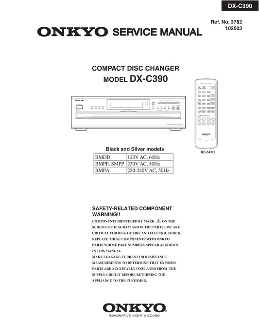 Onkyo DX-C390 CD Player/ Changer Service Manual (Pages: 63)