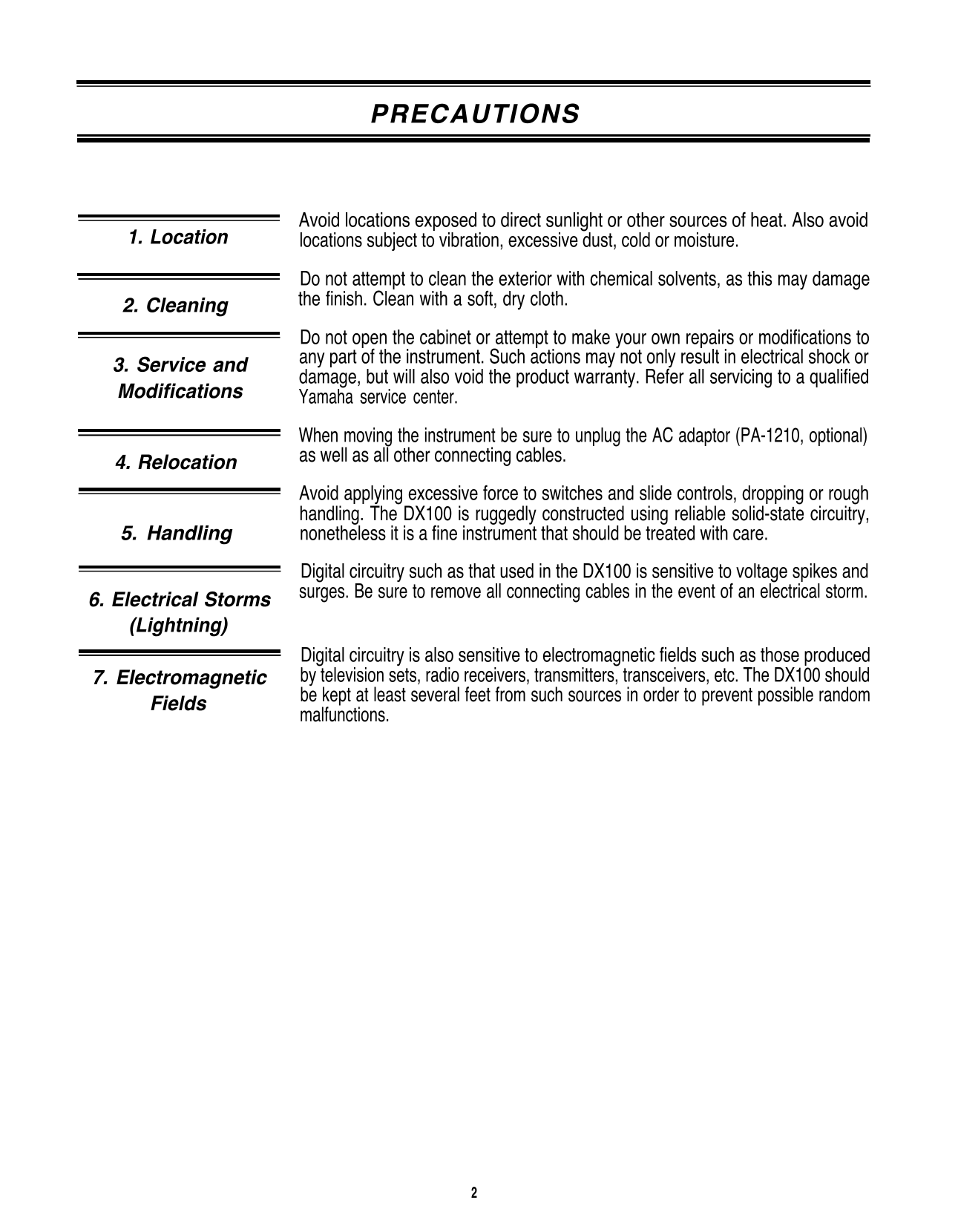 Yamaha DX100 Algorithm Synthesizer Owner/ User Manual (Pages: 61)