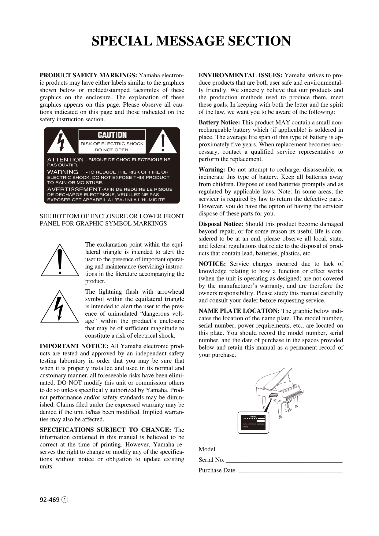 Yamaha Disklavier E3 Digital Piano Owner's/ User Manual (Pages:200)