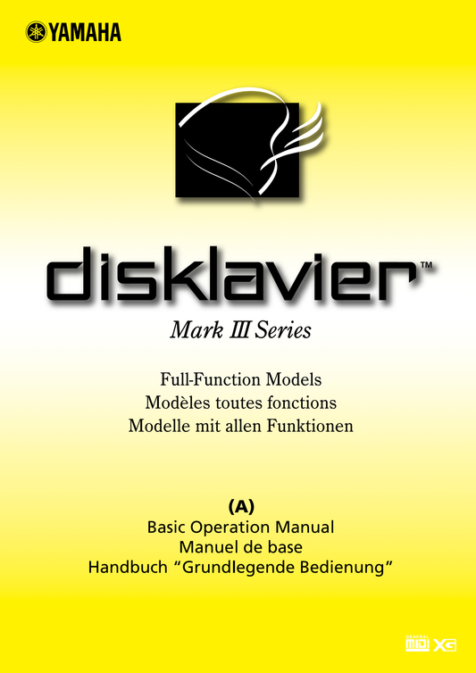 Yamaha Disklavier Mark III Digital Piano Owner's/ User Manual (Pages:83)