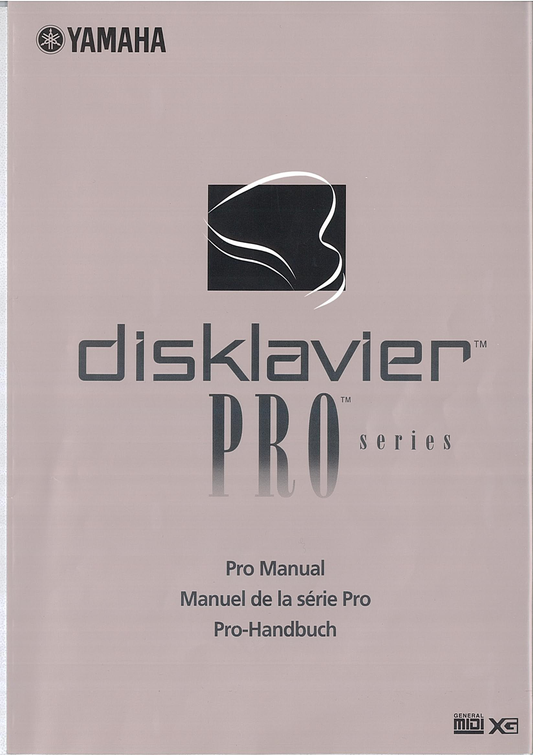 Yamaha Disklavier Mark II XG Pro Digital Piano Owner's/ User Manual (Pages:20)