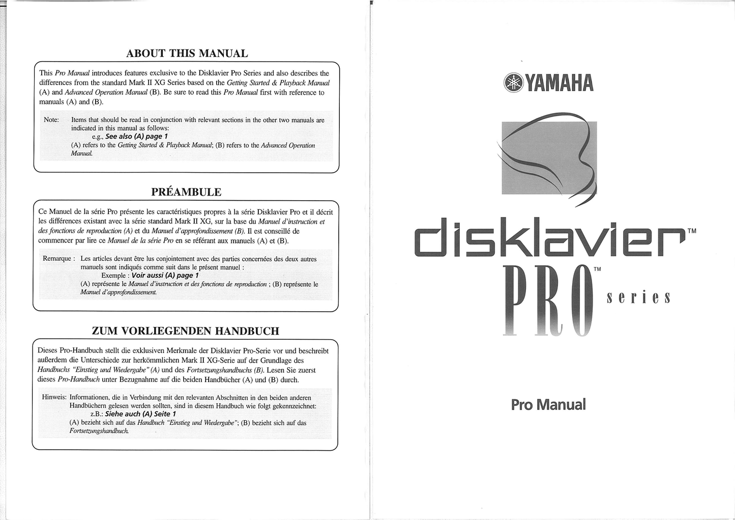 Yamaha Disklavier Mark II XG Pro Digital Piano Owner's/ User Manual (Pages:20)