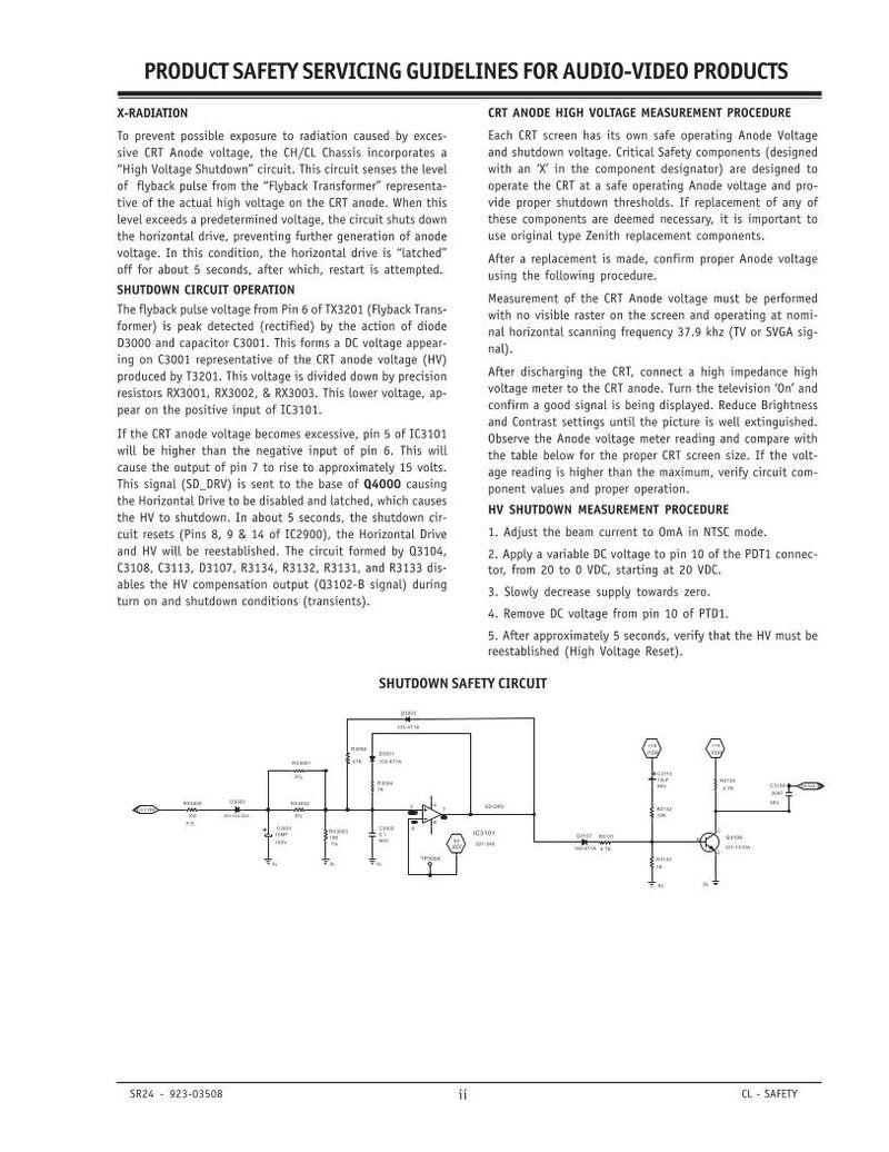 Zenith H20E35DT H25E34Y H25E35DT TV Operating Manual