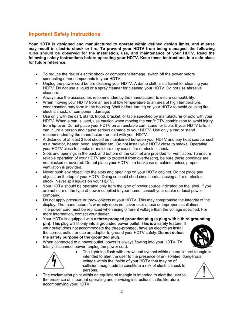 Vizio E320VA E321VA E370VA TV Operating Manual