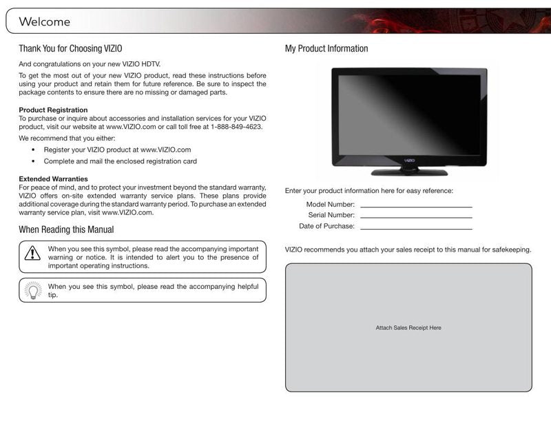 Vizio E322MV TV Operating Manual